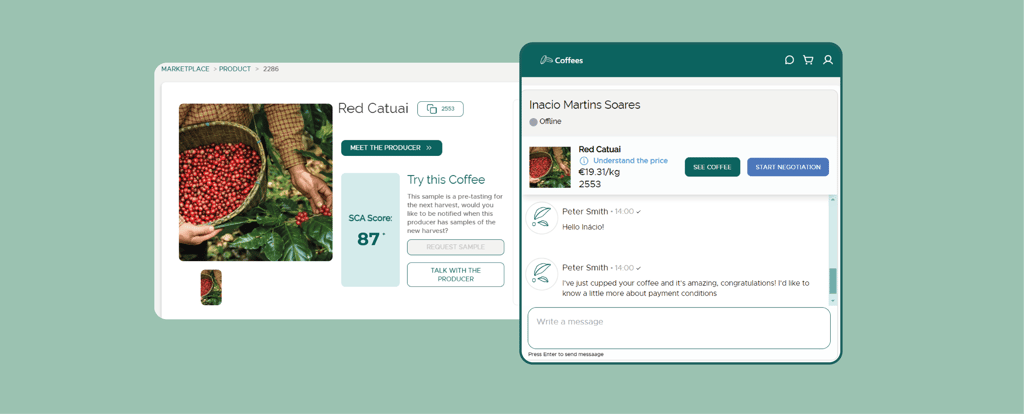 Chat directly with roasters
